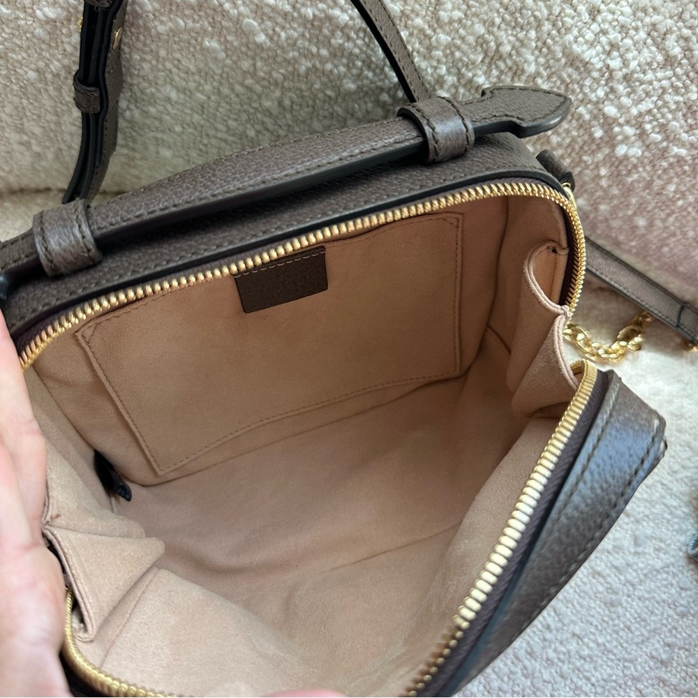 Gucci GG Supreme Monogram Mini Ophidia Top Handle Crossbody Purse - Picture 13 of 14
